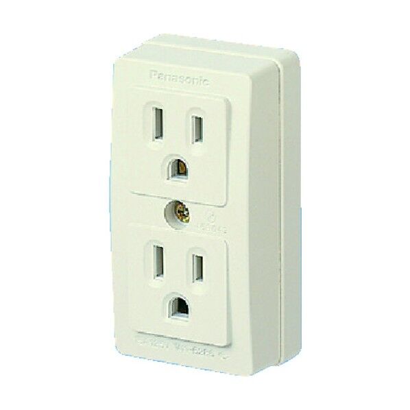 接地ダブルコンセント(送り端子付き) WK3004W 1