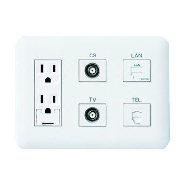 コスモシリーズ ワイド21埋込 マルチメディア コンセント WTF34353W 1個