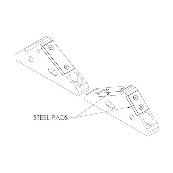 V型コンポーネント大(接触部分スチール製)(メートル法) Large Vees (2) Steel pads R-VHV-25150-ST 1点