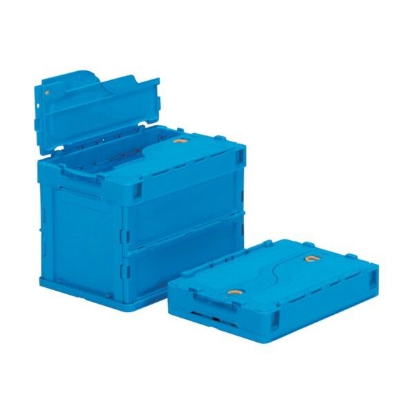 フタ一体型折りたたみコンテナー 558680 ペタンコC-20B ブルー SKSO-C-20B-BL 1点