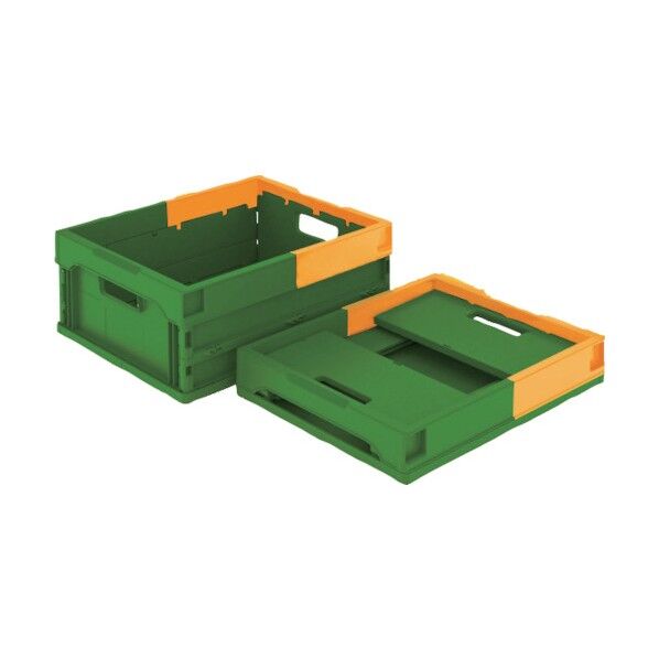折りたたみコンテナ 558430 オリコンL16B グリーン/イエロー SKO-L16B-CL/GR 1点