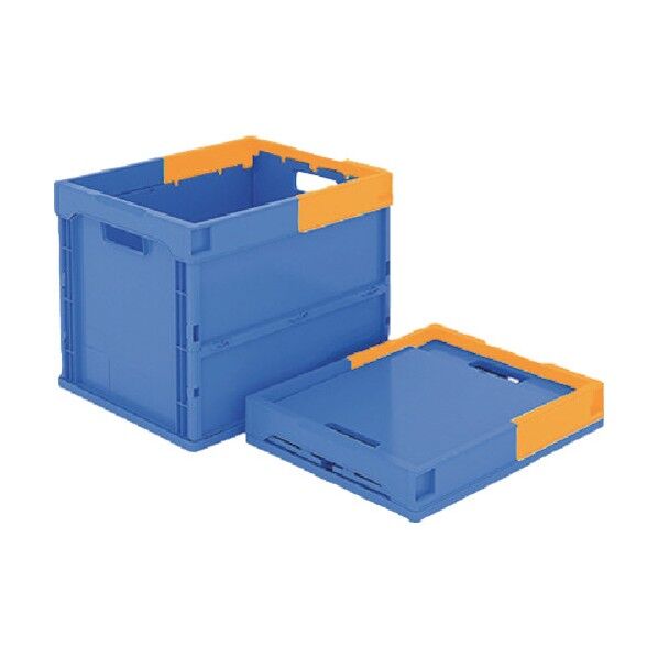 折りたたみコンテナ 558440 オリコンL32B ブルー/イエロー SKO-L32B-CL/BL 1点