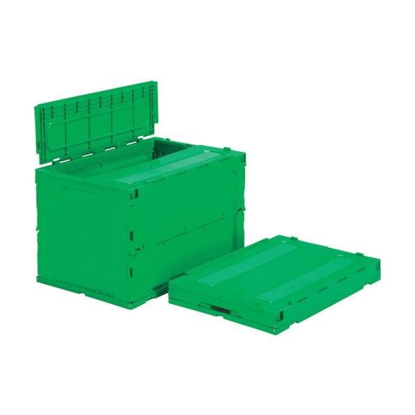 フタ一体型折りたたみコンテナー 560100 サンクレットオリコン95BーB グリーン 56010000GR601 1点