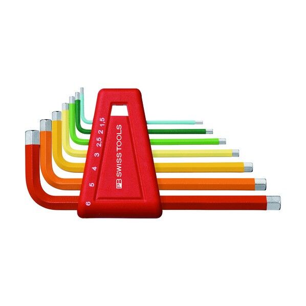 PBスイスツールズPBスイスツールズ六角棒レンチセット レインボー 1.5・2・2.5・3・4・5・6 210.H-6RB 1点