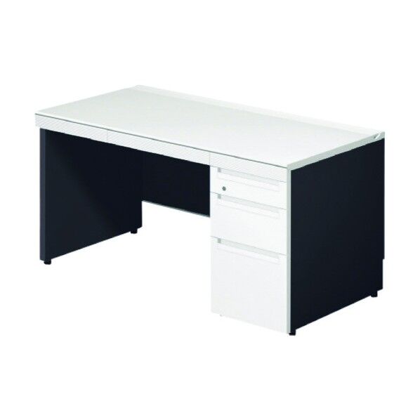 673099)ステージオ 片袖机 ST-107L-P4 WS/BK 1点