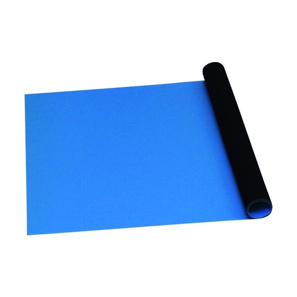 静電気拡散性ラバーマット T2プラス ブルー 1.5mm x 900mm x 12.2m 66402 1点