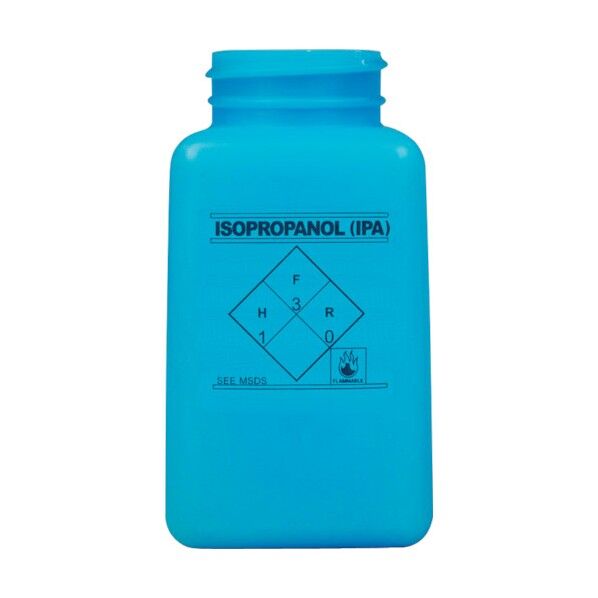 デスコジャパン 静電気拡散性ボトル ボトルのみ HDPE 「IPA」の印刷 180cc 青 35266 1点