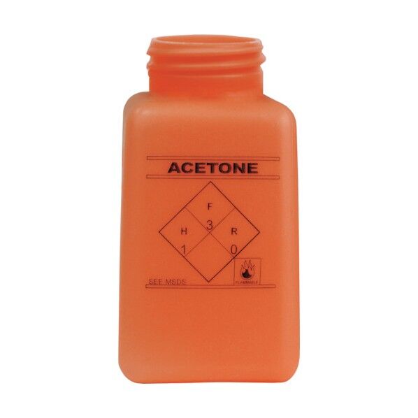 デスコジャパン ボトルのみ DURASTATIC オレンジ色 静電気拡散性 HDPE 180cc ACETONEの印字 35492 1点
