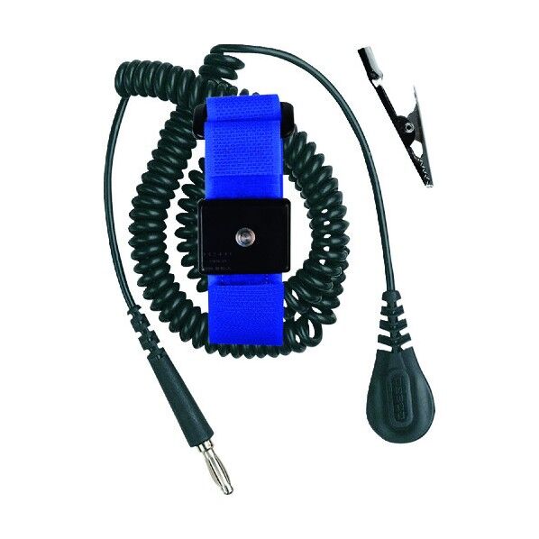 布製リストストラップ 長さ調整機能付き コード長さ1.8m 09078 1点