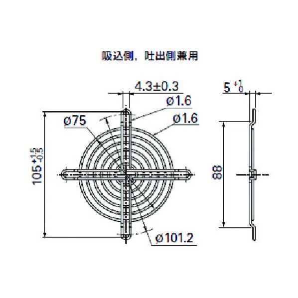フィンガーガード (□80用 吸込側、吐出側兼用) 109-049H 1点