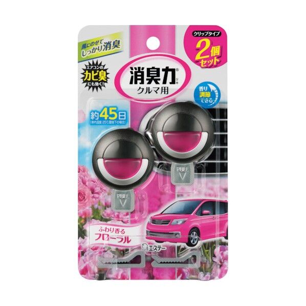 クルマの消臭力 クリップタイプ 2個セット フローラル ST16033 1点