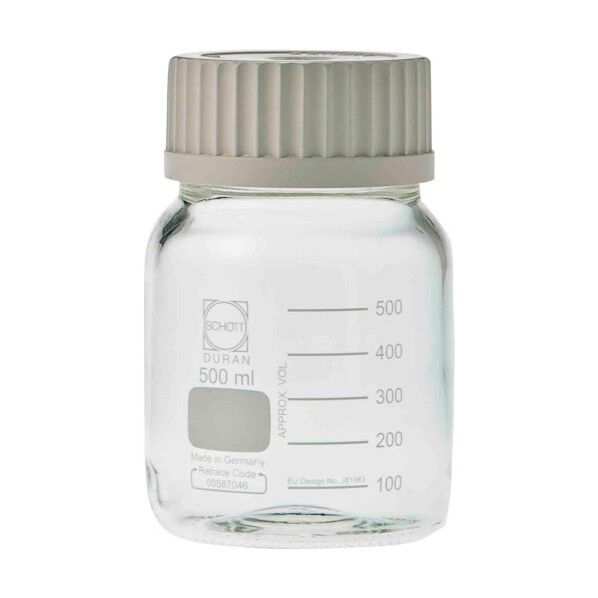 ねじ口びん 広口 白キャップ付 500mL 017250-2500A 10個