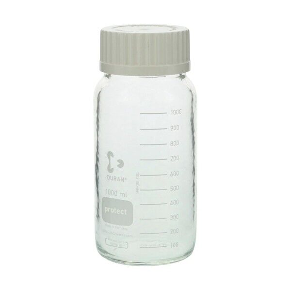 ねじ口びん 広口 セーフティコート 白キャップ付 1L 017250-41000A 10個