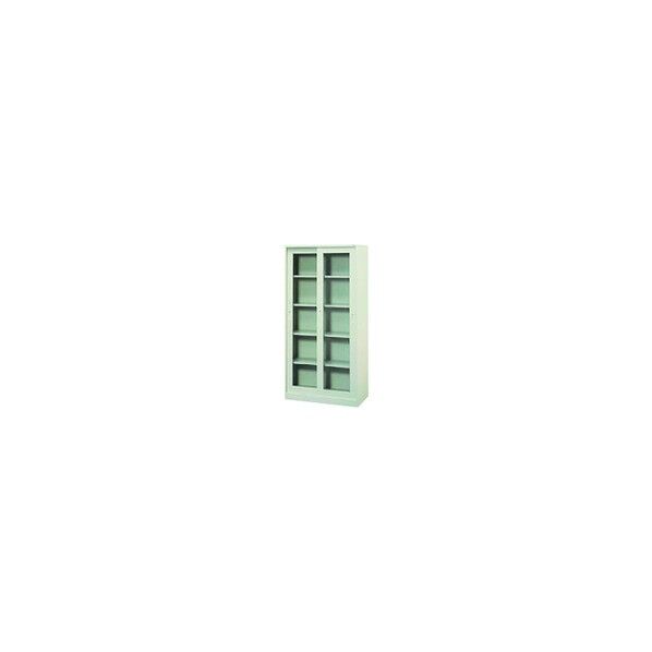 ※法人専用品※プラス 18469)KR 引違い書庫(ガラス戸) SG-356 LGY 1点