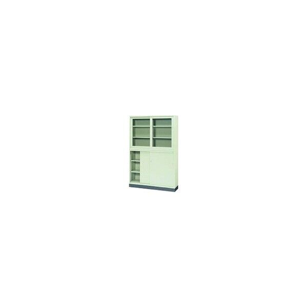 プラス 18457)KR 引違い書庫(ガラス戸) SG-403RS LGY 1点