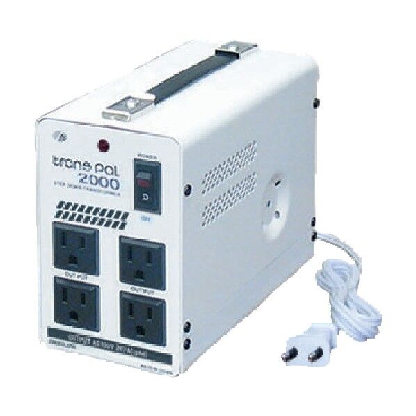 海外用トランス 携帯タイプ入力AC220-230V 出力AC100V PAL-2000EP 1点