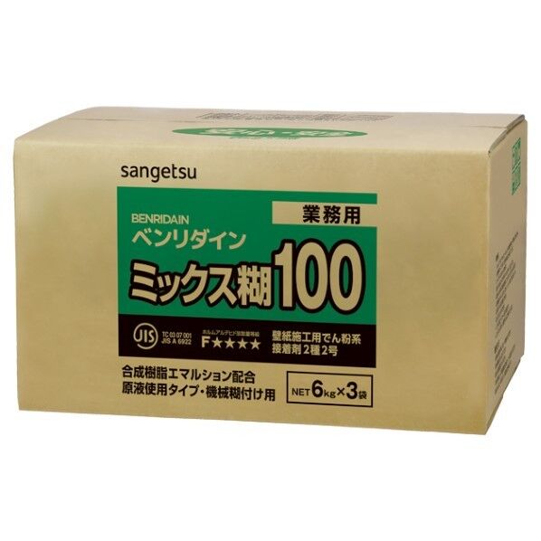 サンゲツ 壁紙用接着剤 ミックス糊100 原液タイプ 18kg 白色 BB-304 1BOX