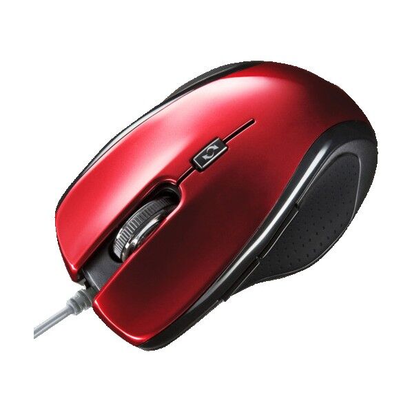 ブルーテック有線マウス(レッド) MA-117HR 1点