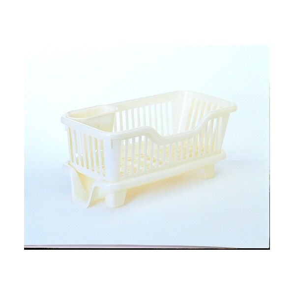 PC皿立て水切りカゴスリムヨコ型 パール 1個