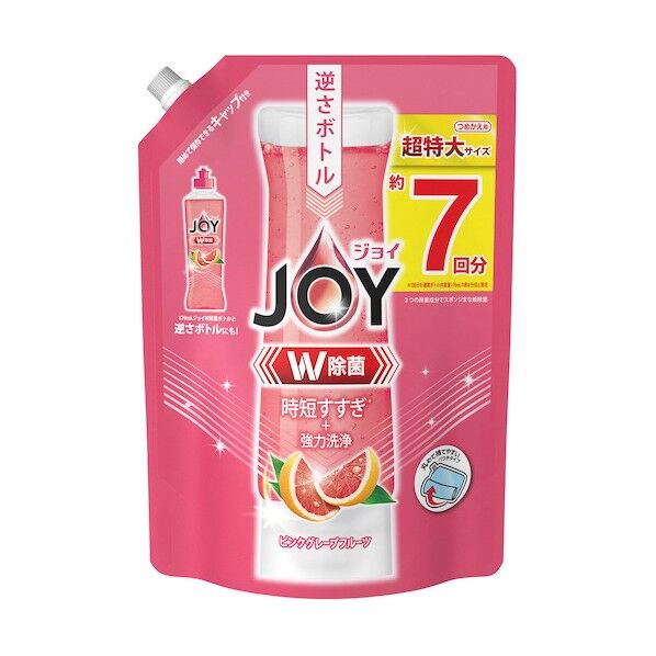 ジョイ W除菌 食器用洗剤 ピンクグレープフルーツ 詰め替え 超特大 910ml