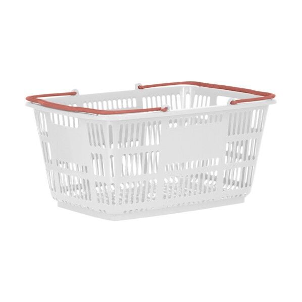 カゴCB―33Eホワイト×チェリーピンク360×505×250