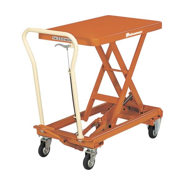 スギヤス ハンドリフター リフターBX(手動式)(足踏みペダル式) 均等荷重250kg テーブル寸法813×500mm オレンジ BX-25 0