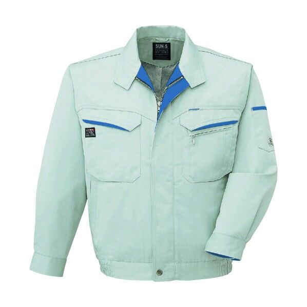 夏 長袖ブルゾン シルバー色 Lサイズ WA10471-6-L 1点