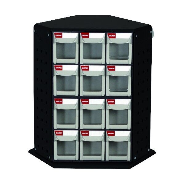 回転パーツスタンド 530mm 36引出し 黒色 RFO-636-BK 1点