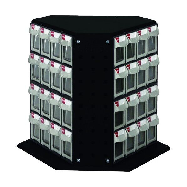 回転パーツスタンド 430mm 48引出し 黒色 RFO-848-BK 1点