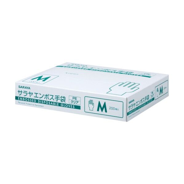 エンボス手袋 PEクリア200枚入 M 51184 1点