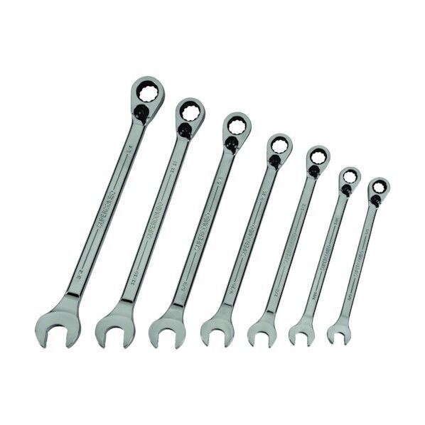 バーコ（BAHCO) リバーシブルラチェットコンビネーションレンチ7本セット(インチ) JHWWS-7707 1本...