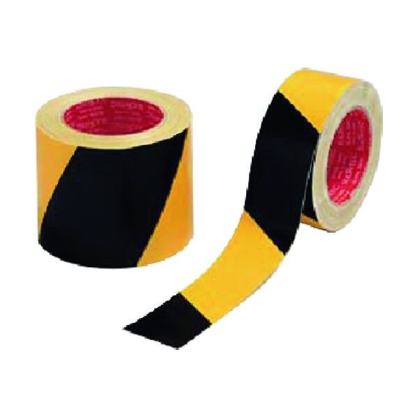 布ラインテープ 50mm幅25m(黄/黒 トラ縞) TP-115 1点