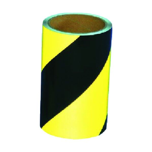コンクリート用反射トラテープ 150mm幅×10m 黄・黒 TP-507 1点