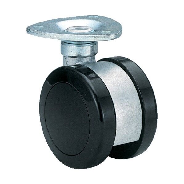 双輪キャスター Φ60 自在 プレート式