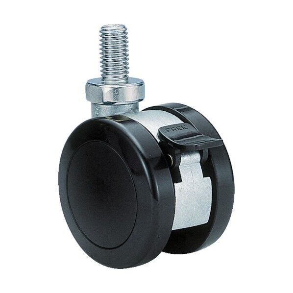 双輪キャスター φ60 自在ストッパー付 ネジ式