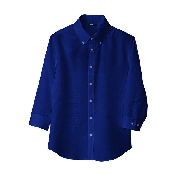 レディース七分袖ボタンダウンシャツ 008ネイビー LL 8057 1着