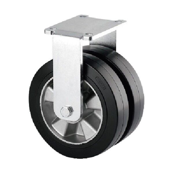 重荷重用高性能双輪キャスターDELTA TWIN(ゴム車・メンテナンスフリー) φ160 固定式 9948IEP160P63 1点