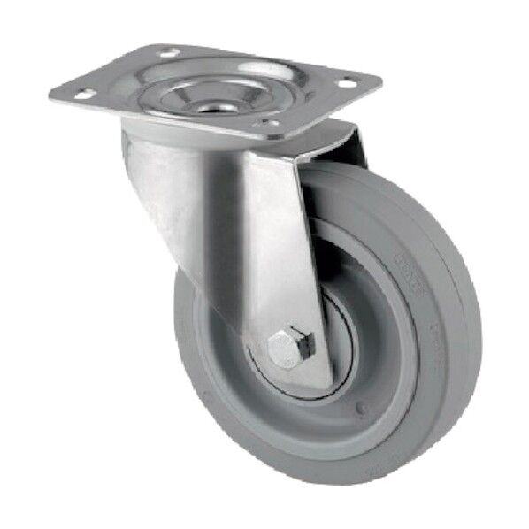 プレート式キャスターZETA(タイヤ痕レスタイプ・ステンレス金具) φ200 自在式 8670UFX200P63 1点