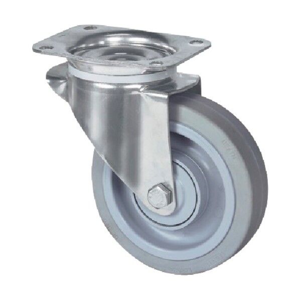 プレート式キャスターALPHA(タイヤ痕レスタイプ・ステンレス金具) φ160 自在式 8470UFX160P63 1点