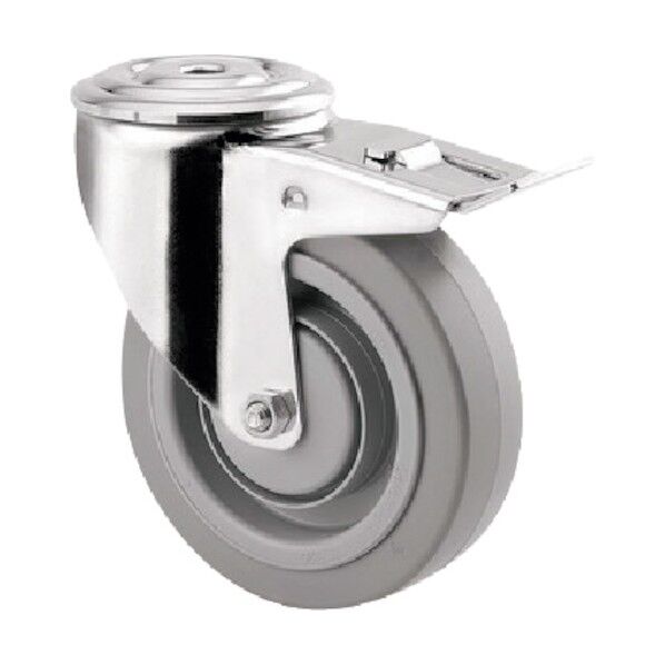 ボルト穴式キャスターALPHA(タイヤ痕レスタイプ・ステンレス金具) φ125 自在式(トータルロック付) 8477UFX125P30-13 1点