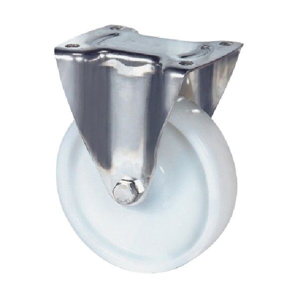 プレート式キャスターALPHA(ナイロン車・ステンレス金具) φ125 固定式 8478UOO125P62 1点
