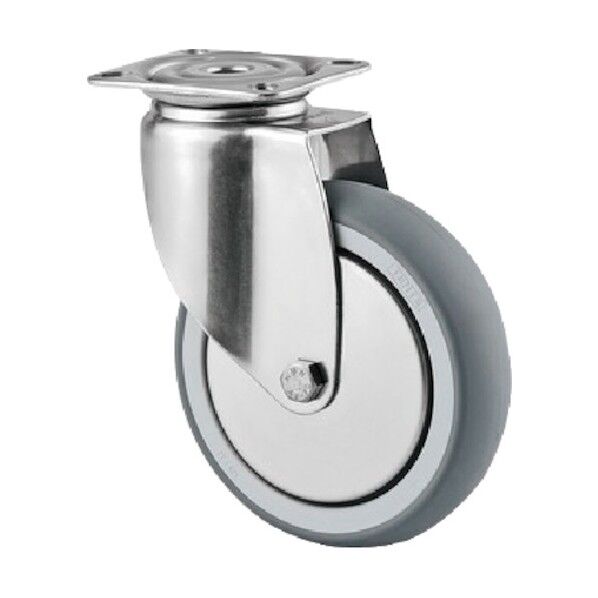 プレート式キャスターAGILA(エラストマー車・ステンレス金具) φ75 自在式 7470PJH075P40 1点
