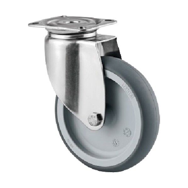 プレート式キャスターAGILA(エラストマー車・ステンレス金具) φ100 自在式 7470PJO100P50 1点