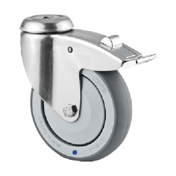 ボルト穴式キャスターAGILA(エラストマー車・ステンレス金具) φ125 自在式(トータルロック付) 7477PJC125P30-11 1点
