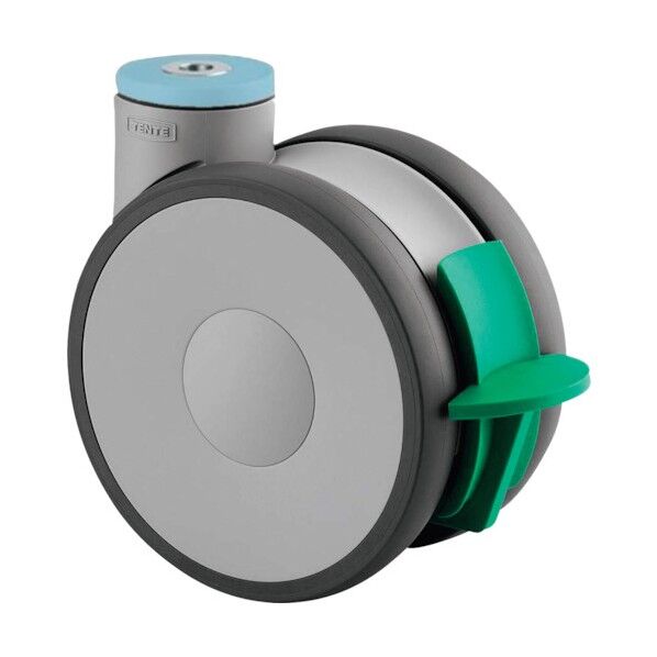 高性能旋回双輪キャスターLINEA(ポリウレタン車・ステンレス金具) φ150 自在式(方向ロック付) 5941UAC150P30-13 1点