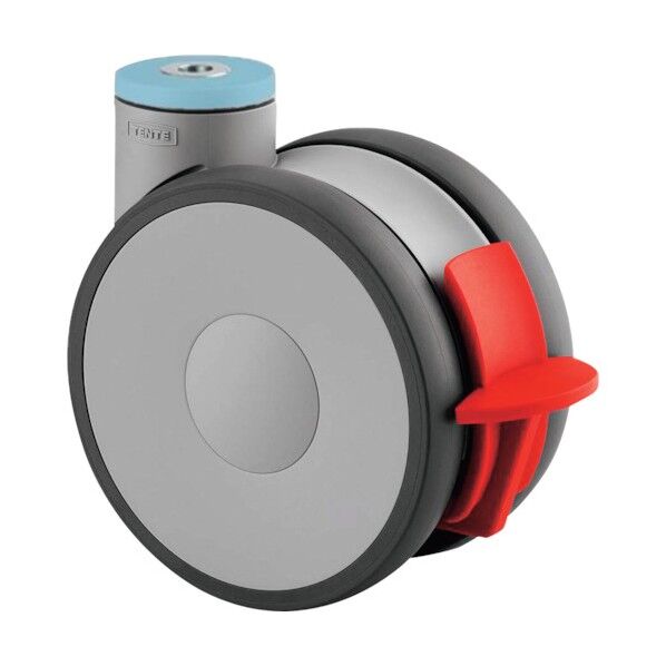 高性能旋回双輪キャスターLINEA(ポリウレタン車・ステンレス金具) φ125 自在式(トータルロック付) 5947UAC125P30-13 1点