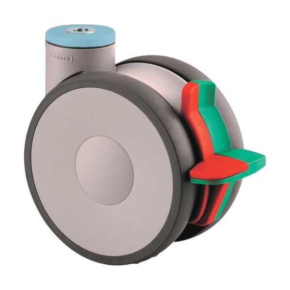 高性能旋回双輪キャスターLINEA(ポリウレタン車・ステンレス金具) φ150 自在式(方向ロック・トータルロック付) 594CUAC150P30-11 1点