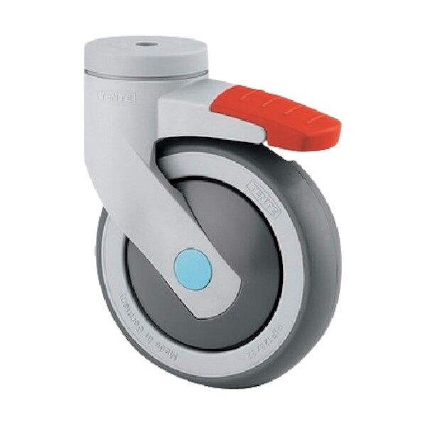 樹脂キャスターLEVINA(エラストマー車・ステンレス金具) φ125 自在式(トータルロック付) 5387PJC125P30-13 1点