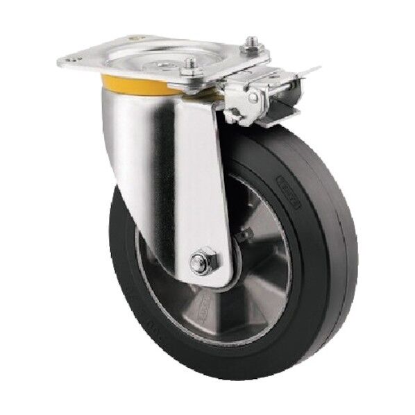 重荷重用キャスターZETA(ゴム車) φ250 自在式(方向ロック付) 4681IEP250P63 1点