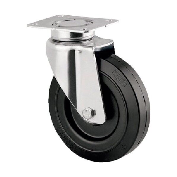 重荷重用高性能旋回キャスターDELTA ゴム車 メンテナンスフリー φ200 自在式 3640SEP200P63 1点